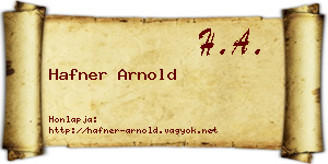 Hafner Arnold névjegykártya