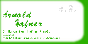 arnold hafner business card